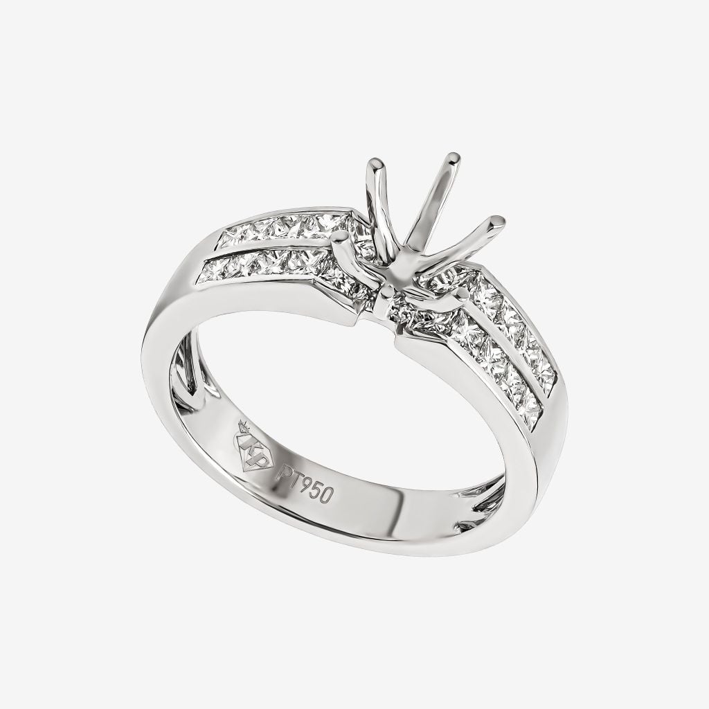 ACCENTED SEMI-SET ENGAGEMENT RING 