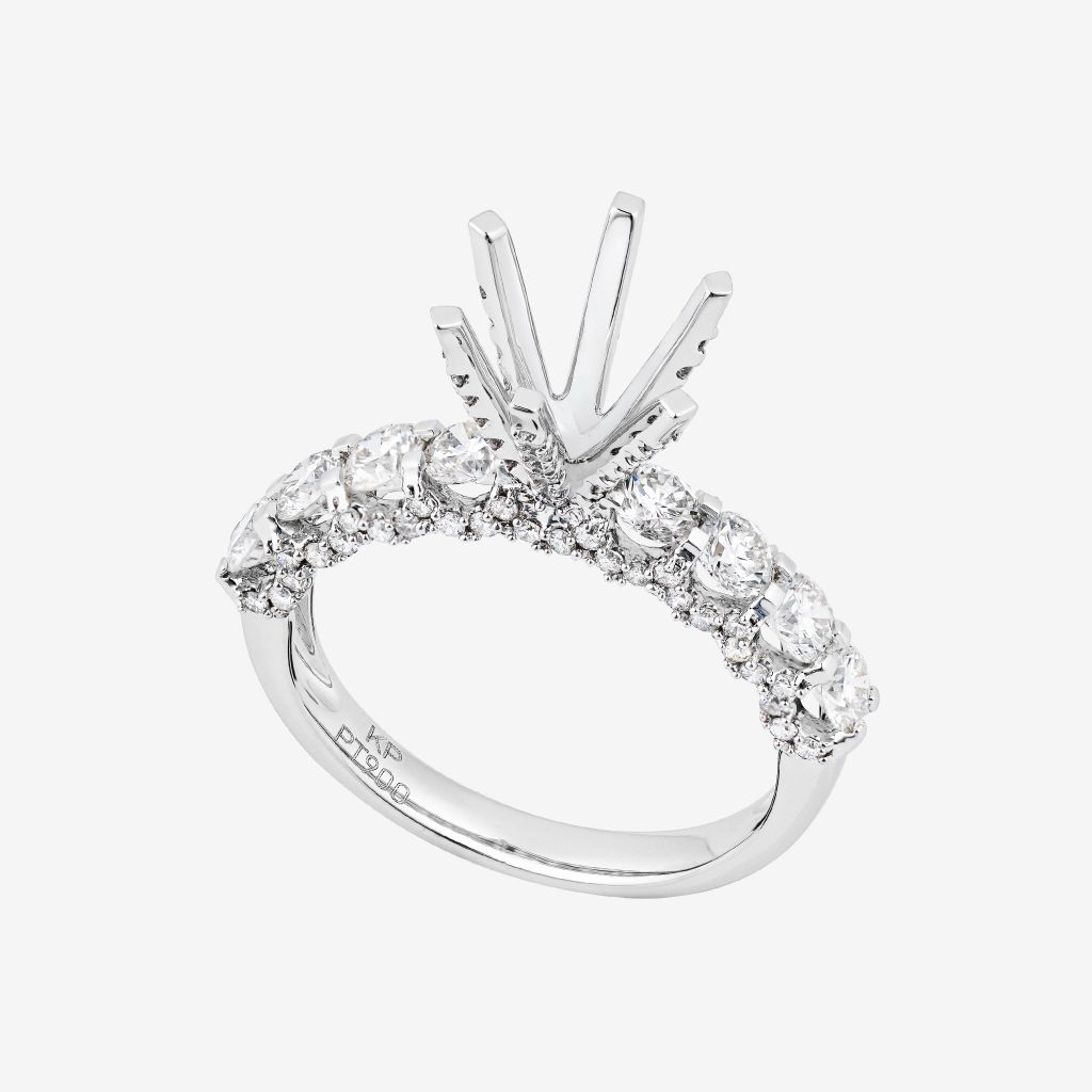  CROWN HEAD SEMI-SET RING 