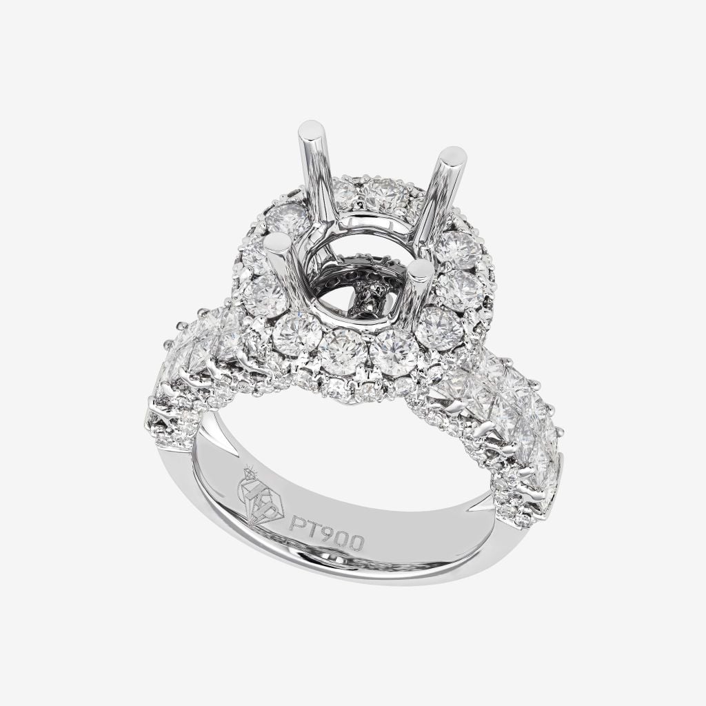  ICED HALO SEMI-SET RING 