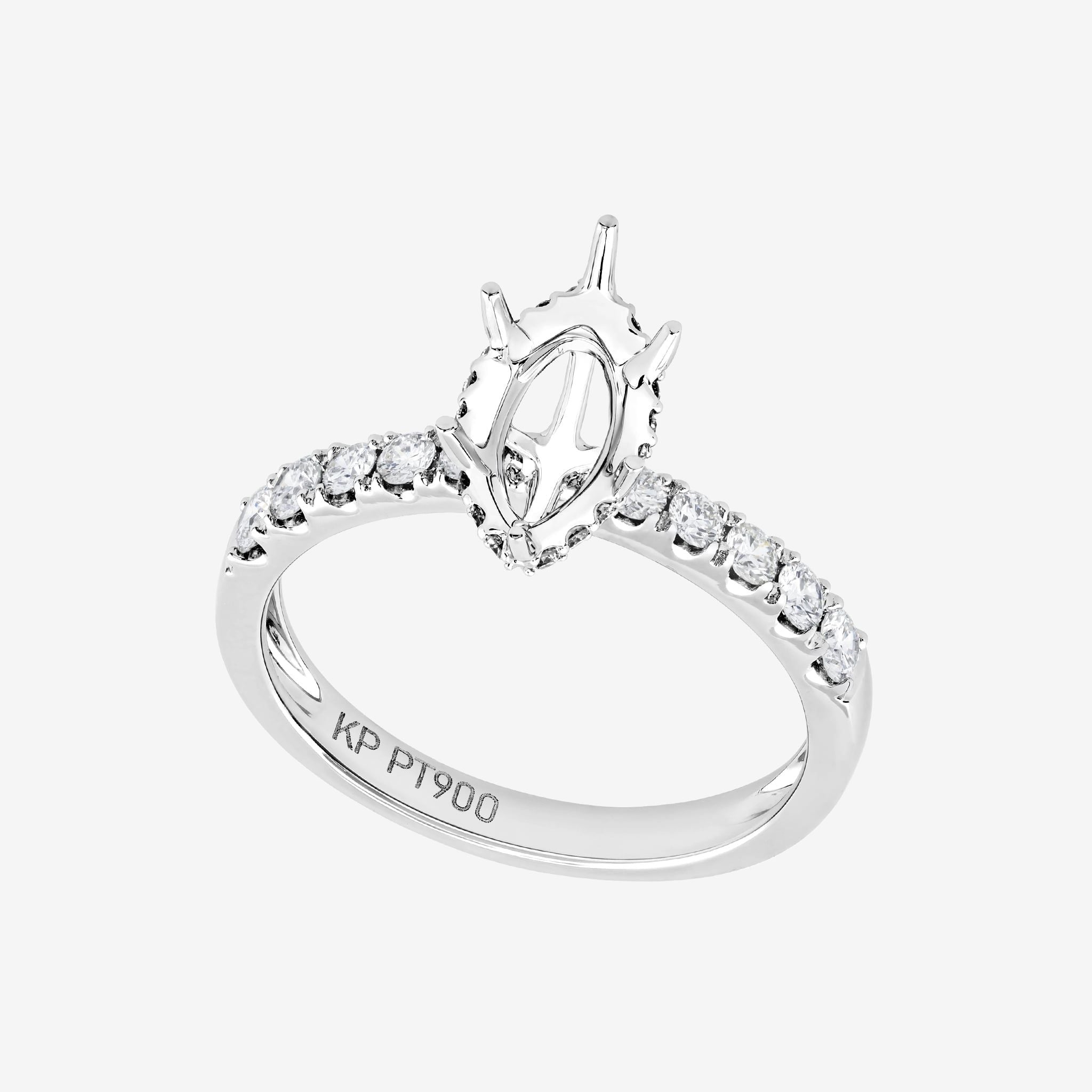 MARQUISE UNDER HALO SEMI-SET RING