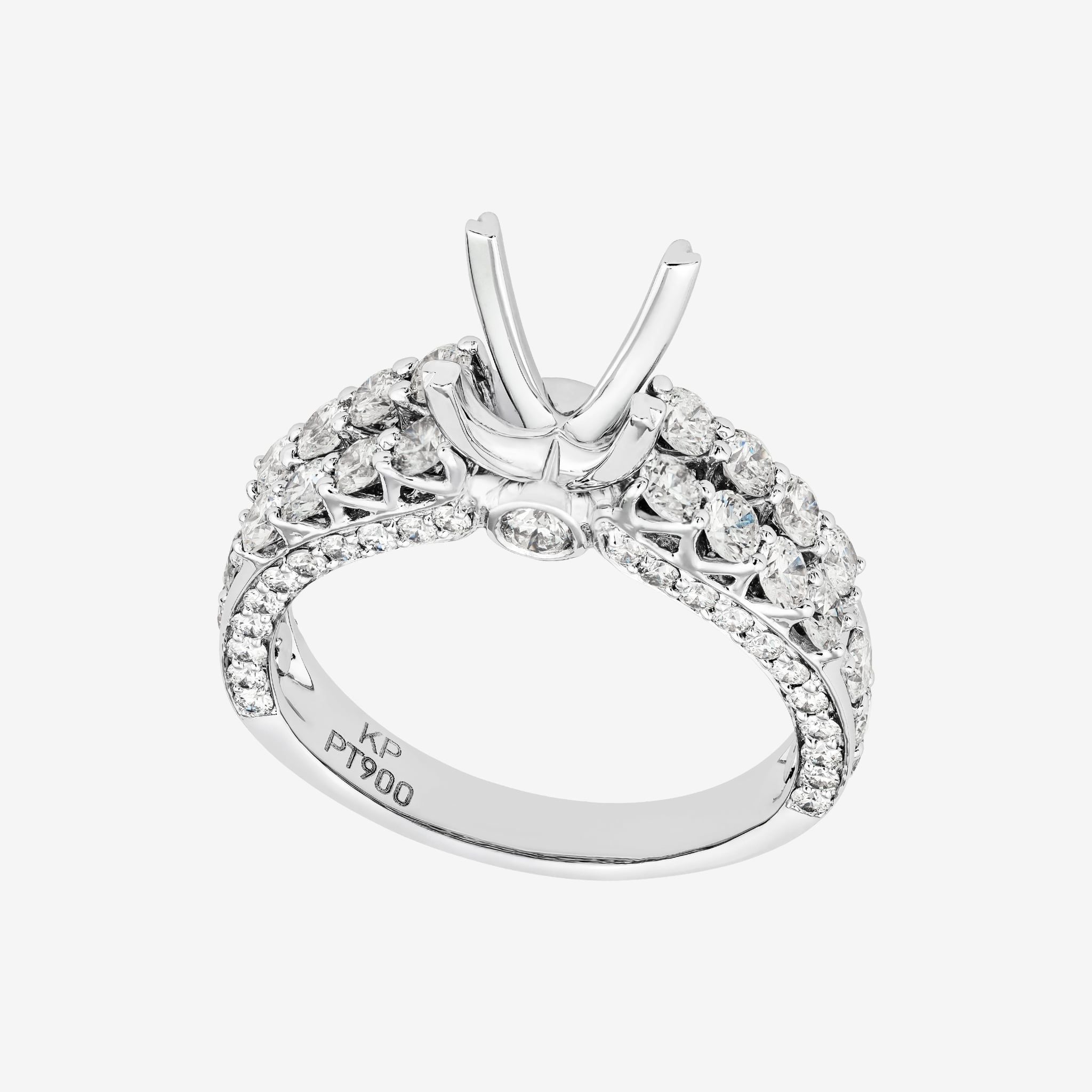 HIGH PROFILE CATHEDRAL SEMI-SET RING