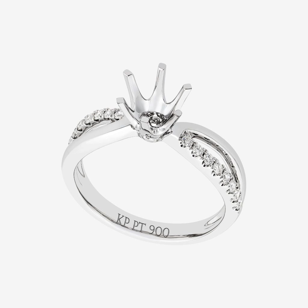  CROWN SPLIT-SHANK SEMI-SET RING 