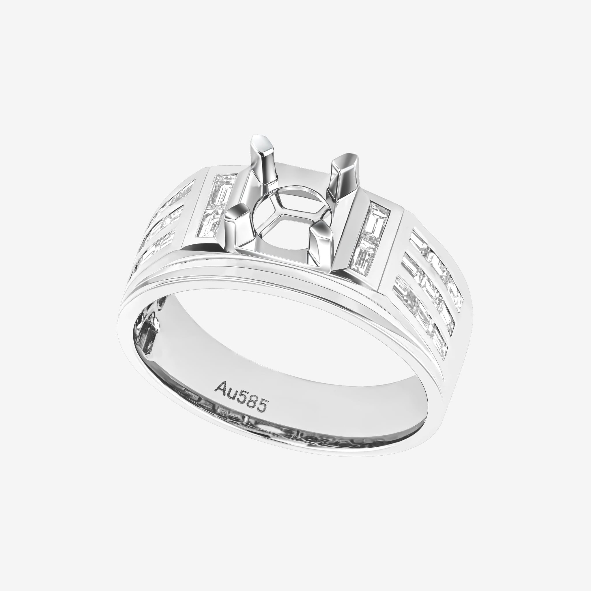 DUO-TONE MULTI-ROW SEMI-SET RING