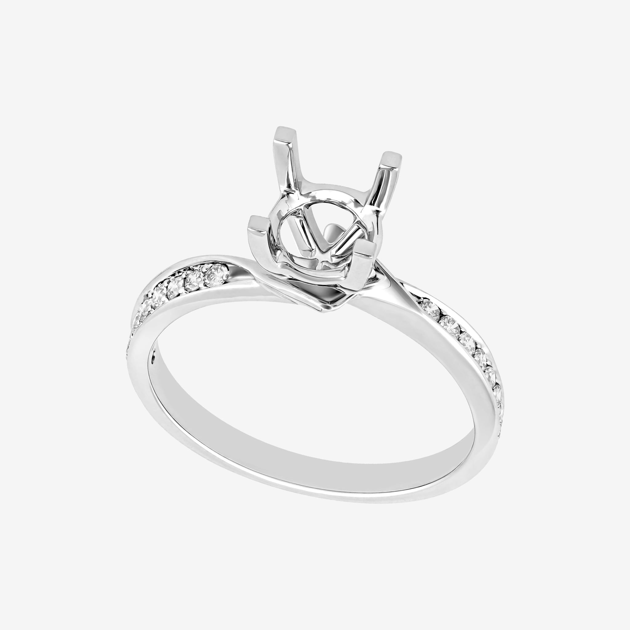 SWIRL SHOULDER SEMI-SET RING