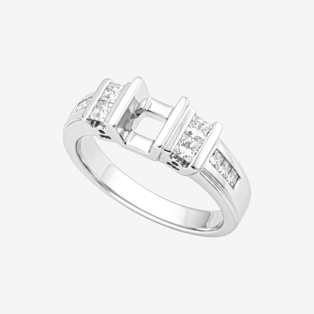  SQUARE-HEAD SEMI-SET RING 