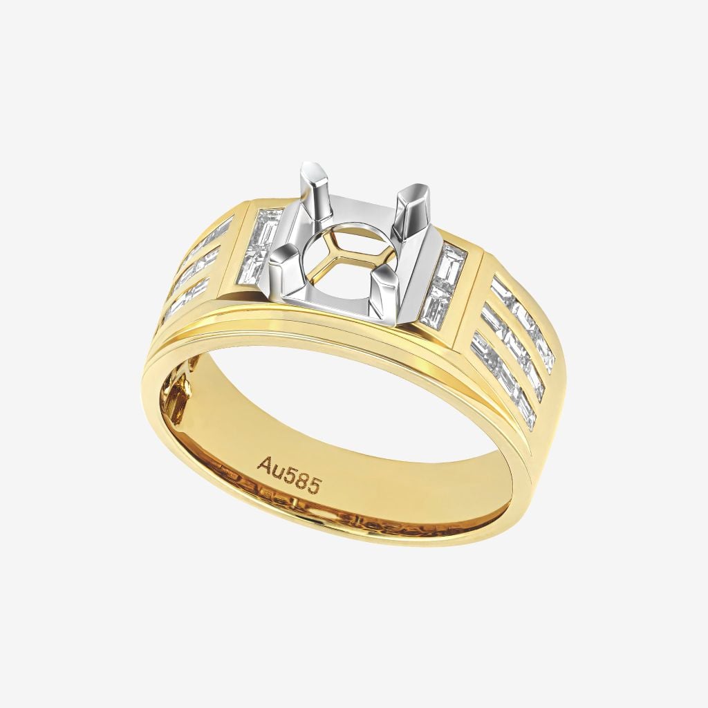  DUO-TONE MULTI-ROW SEMI-SET RING 