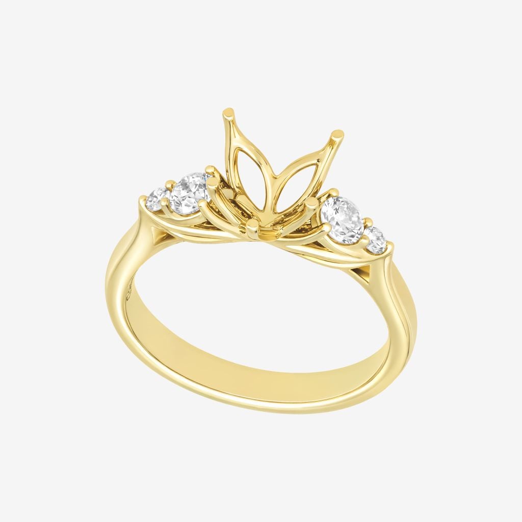  HEART CATHEDRAL SEMI-SET RING 