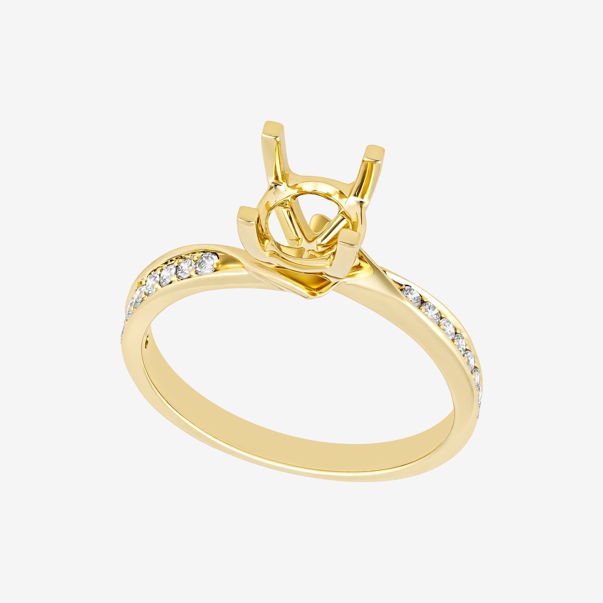 SWIRL SHOULDER SEMI-SET RING