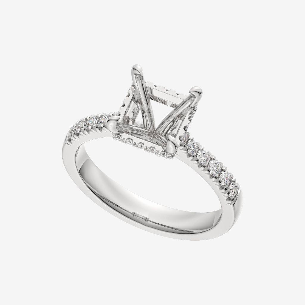  ACCENTED SEMI-SET ENGAGEMENT RING 