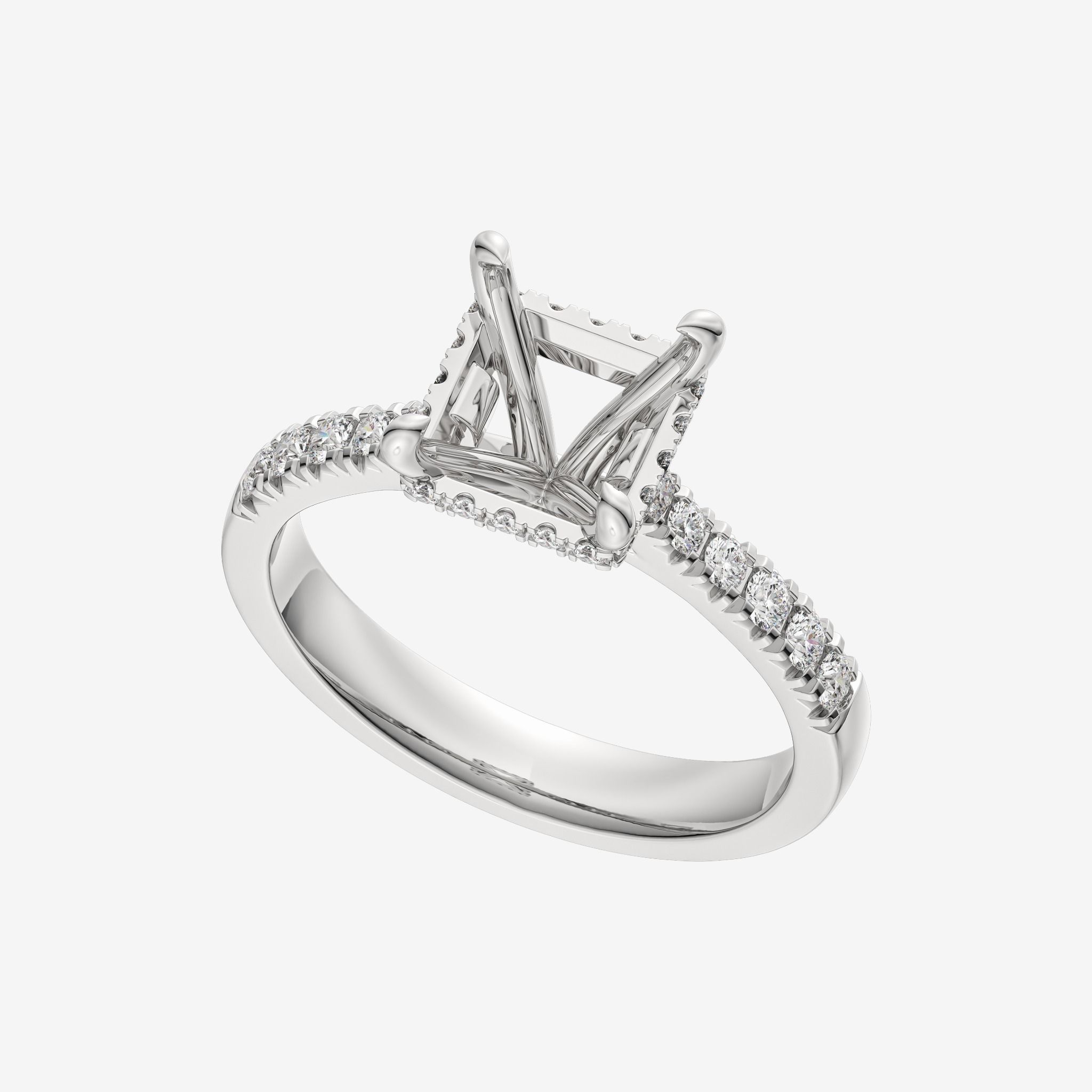 ACCENTED SEMI-SET ENGAGEMENT RING