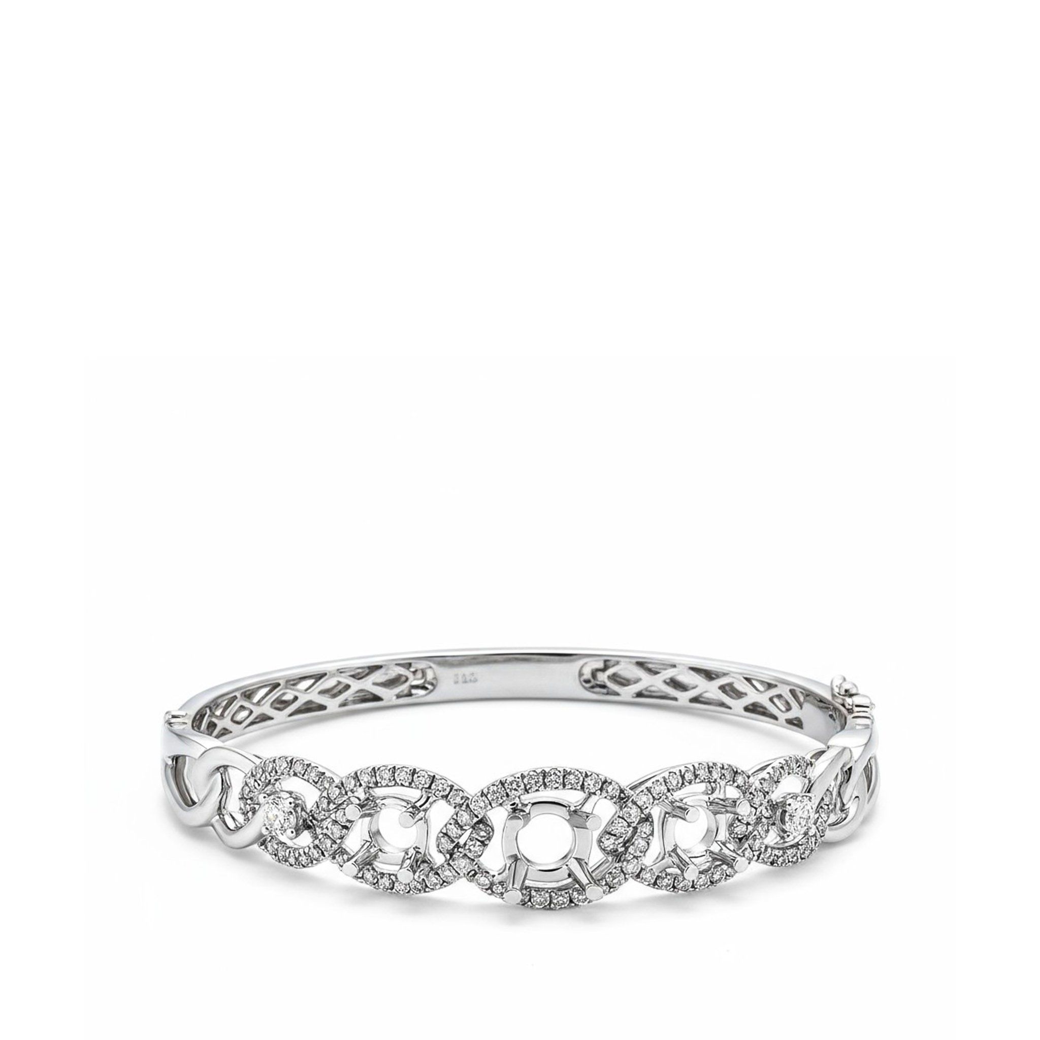 SEMI-SET LINKED HALO BANGLE