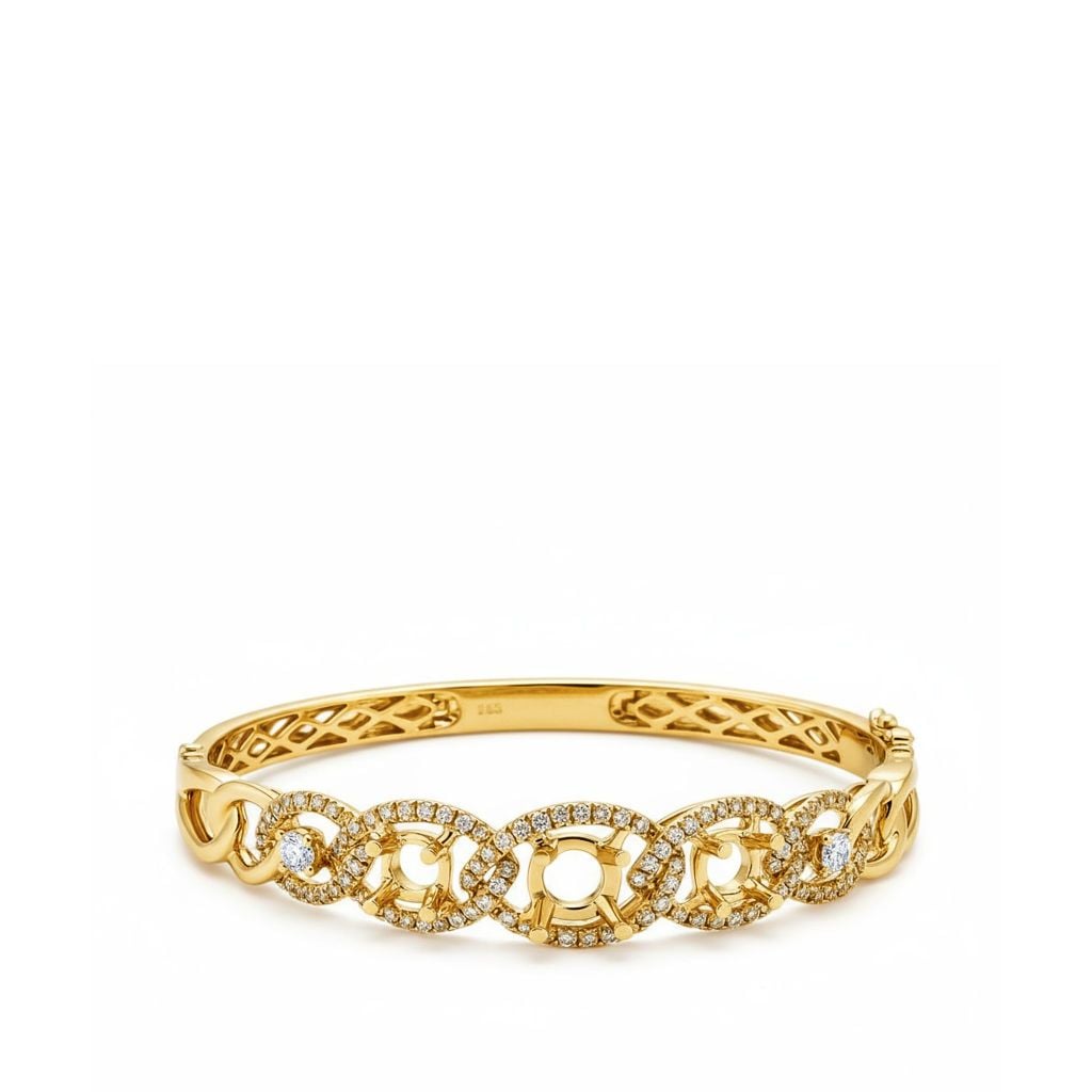  SEMI-SET LINKED HALO BANGLE 