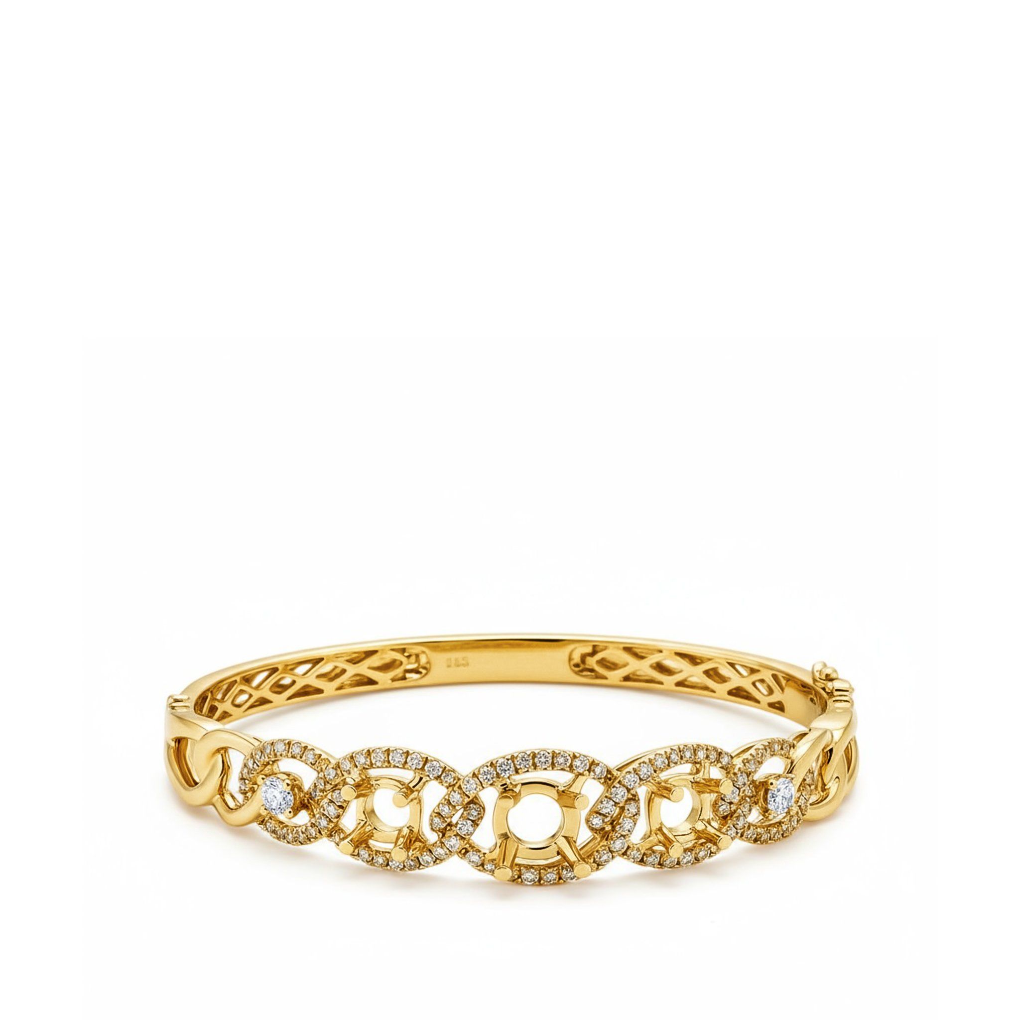 SEMI-SET LINKED HALO BANGLE