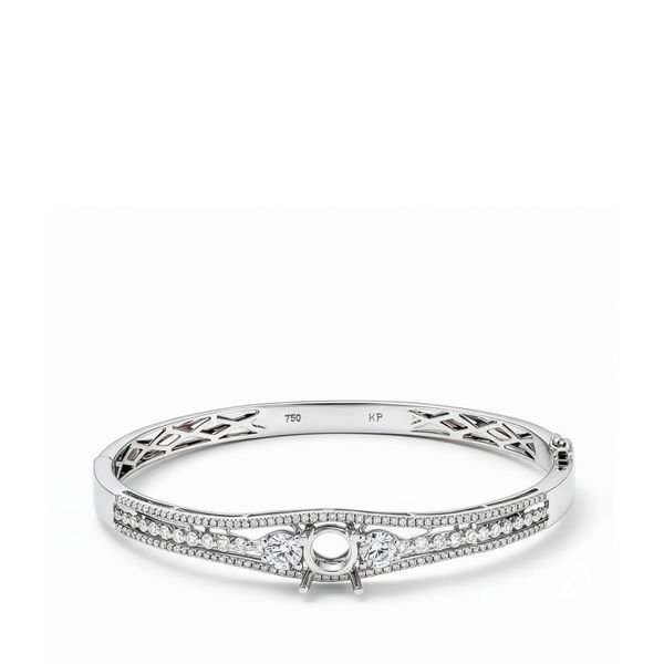  SEMI-SET THREE-ROW BANGLE 