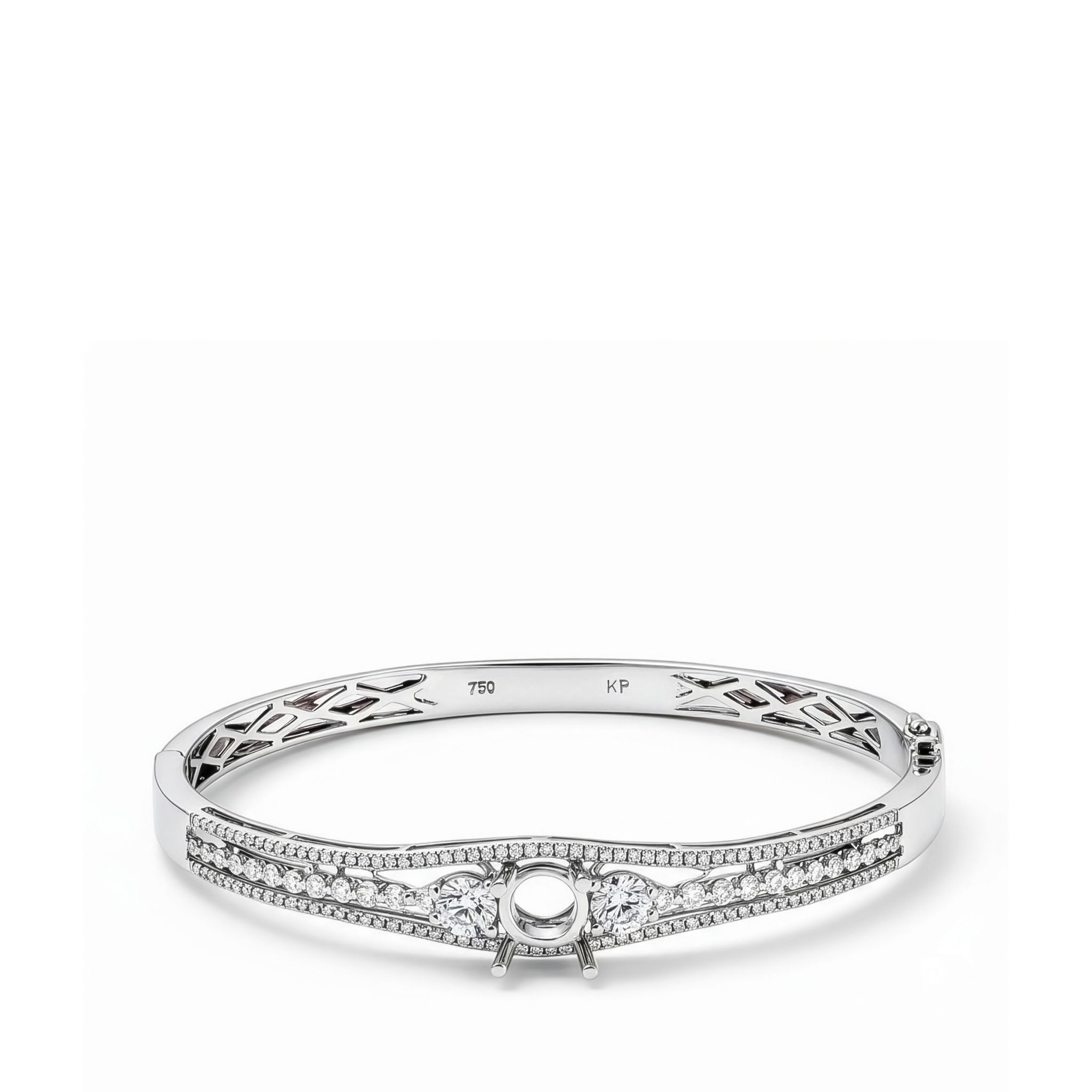 SEMI-SET THREE-ROW BANGLE