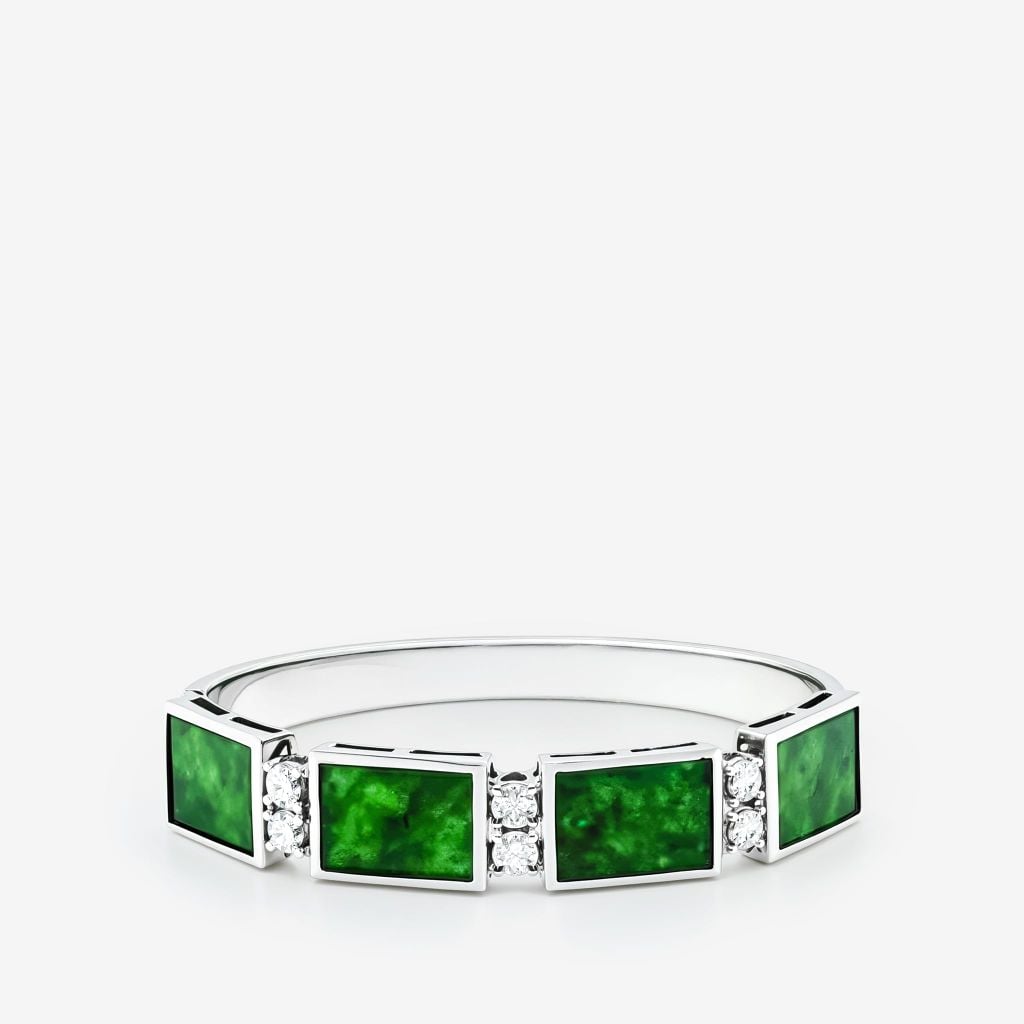  GEOMETRIC JADE BANGLE 