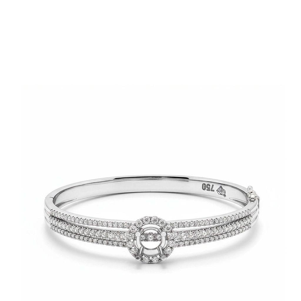  ACCENTED HALO SEMI-SET BANGLE 