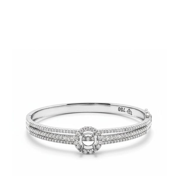  ACCENTED HALO SEMI-SET BANGLE 
