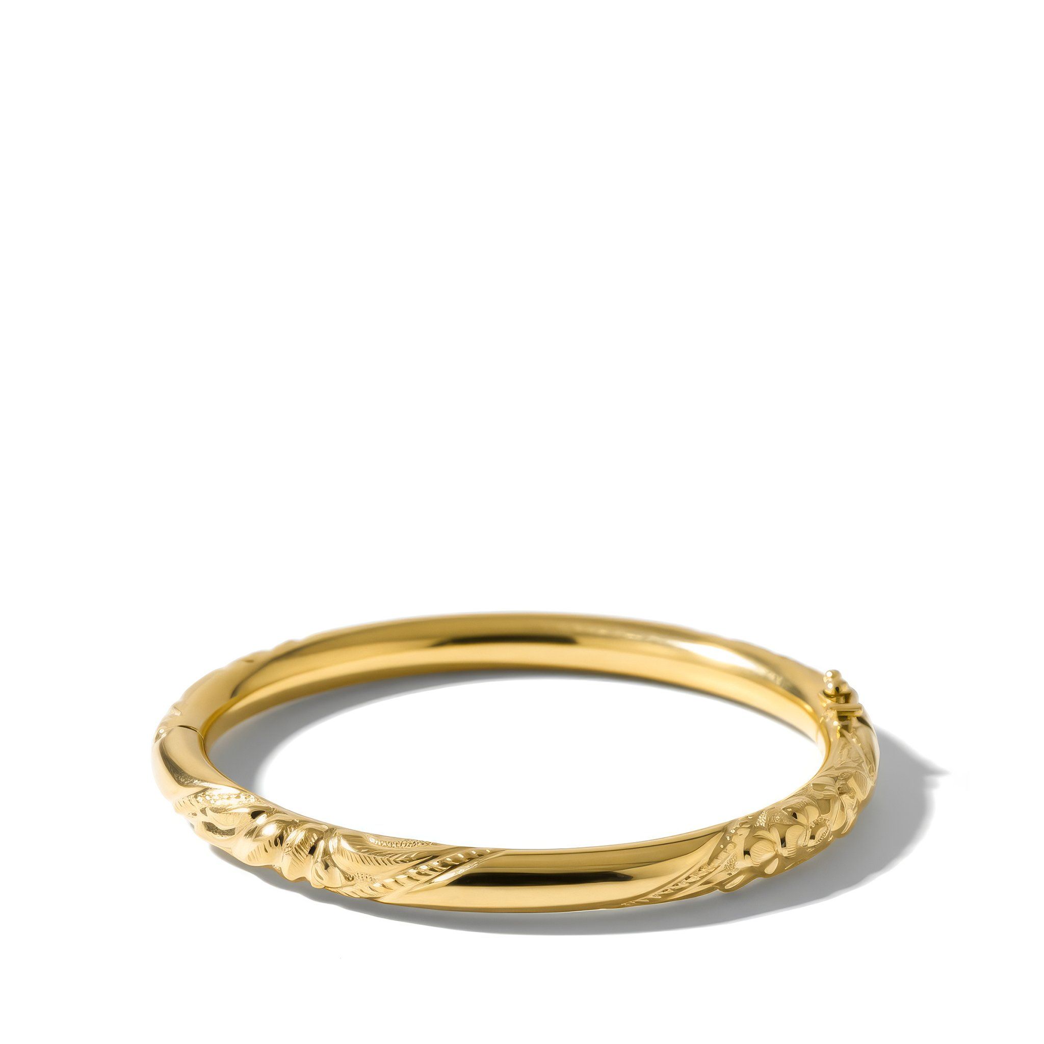 SOLID GOLD ENGRAVED BANGLE