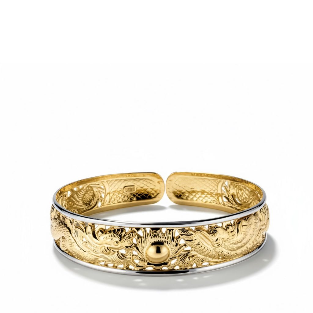  DRAGON & PHOENIX ENGRAVED BANGLE 
