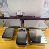  Hộp Inox Chữ Nhật Đựng Gia Vị Đựng Bánh Lạnh 