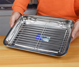  Khay Inox Cạn 2cm (Không Kèm Vỉ Nướng Bên Trong) 