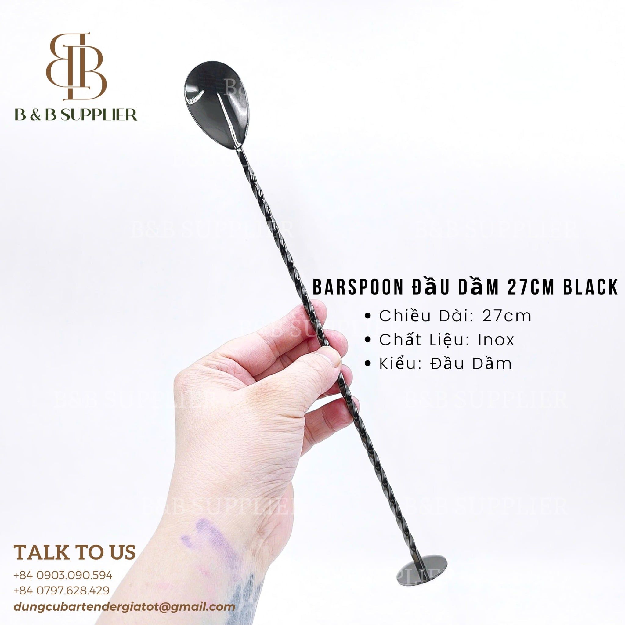  Barspoon Đầu Dầm 27cm Black 