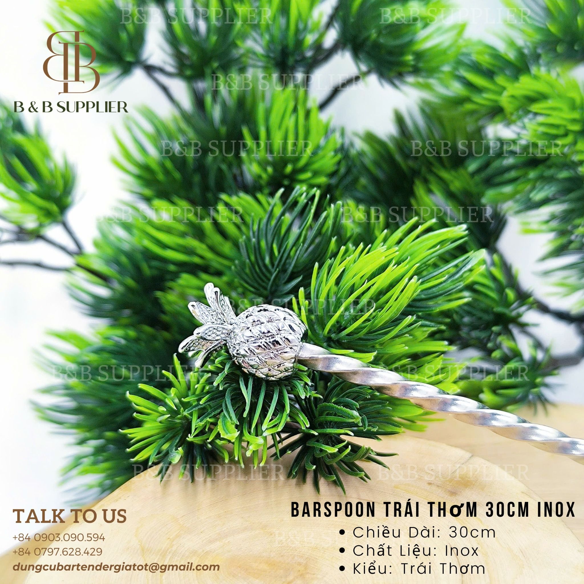  Barspoon Trái Thơm 30cm Inox 