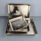  Khay Chữ Nhật Inox Trơn Đa Dụng 