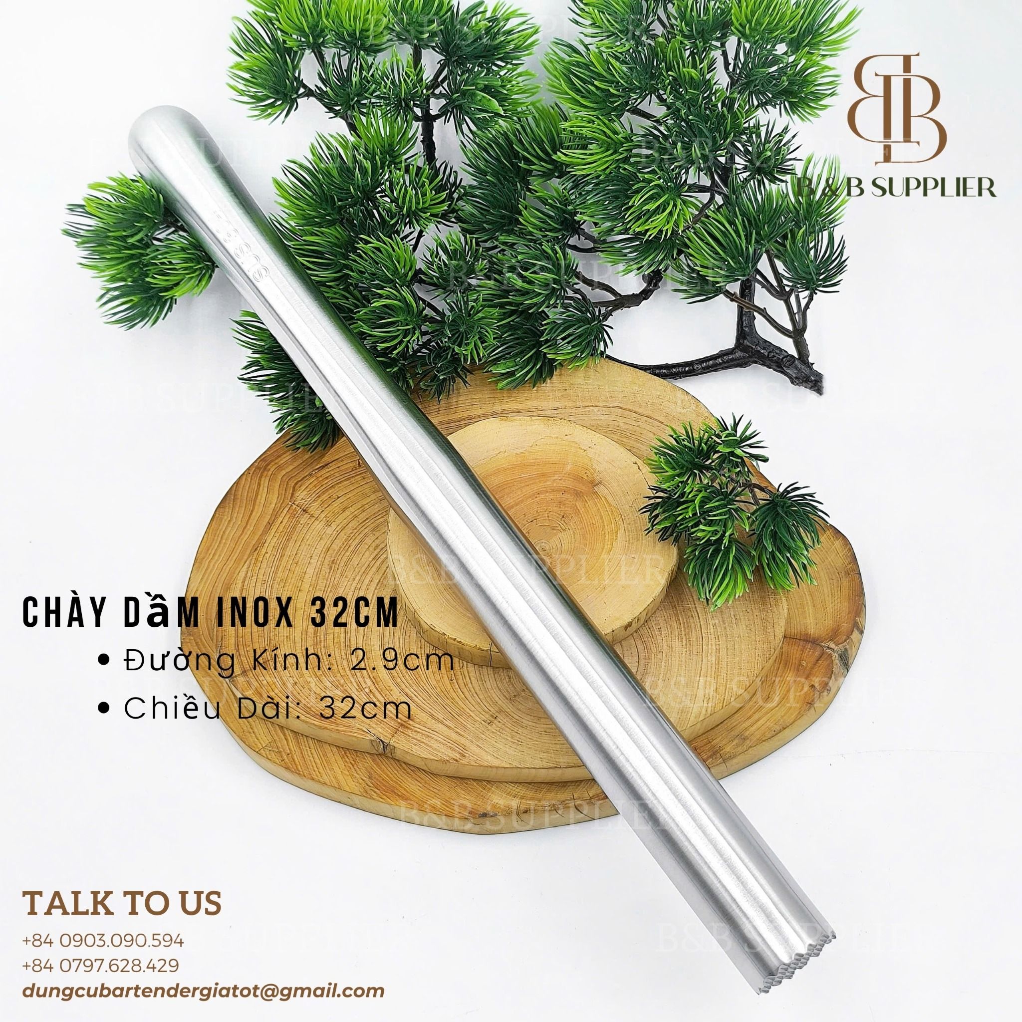  Chày Dầm Inox 32cm 