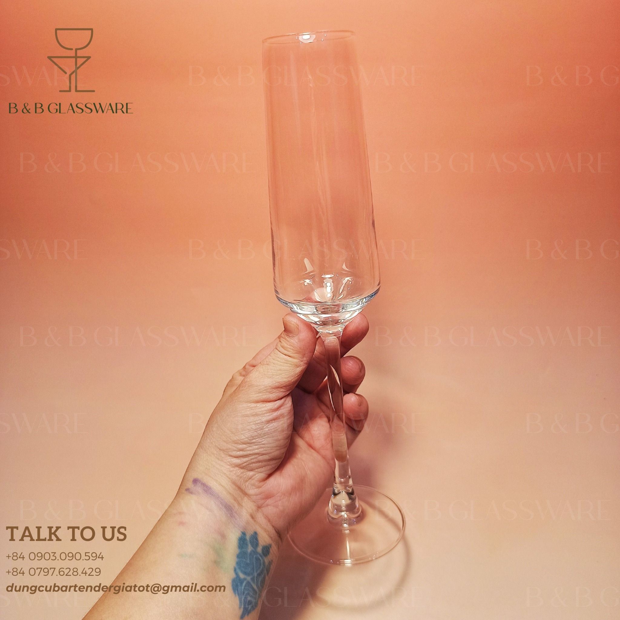  Ly Champagne Kiểu Vuông 185ml LX-02 