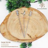  Xiên Inox Trang Trí Hình Con Ngỗng 