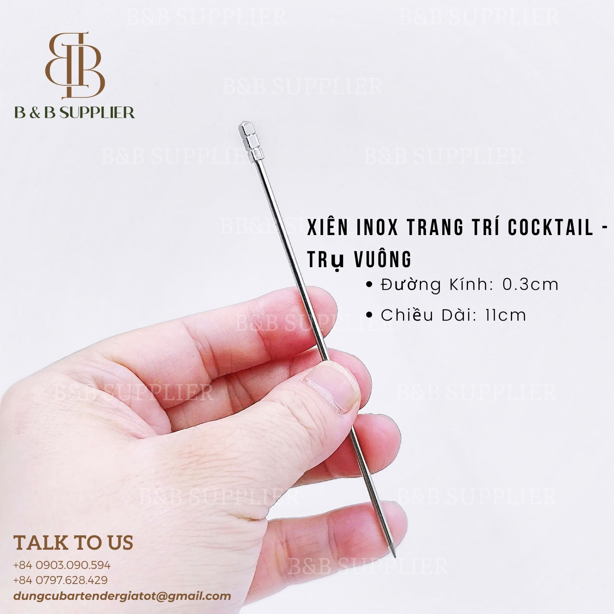  Xiên Inox Trang Trí Cocktail 