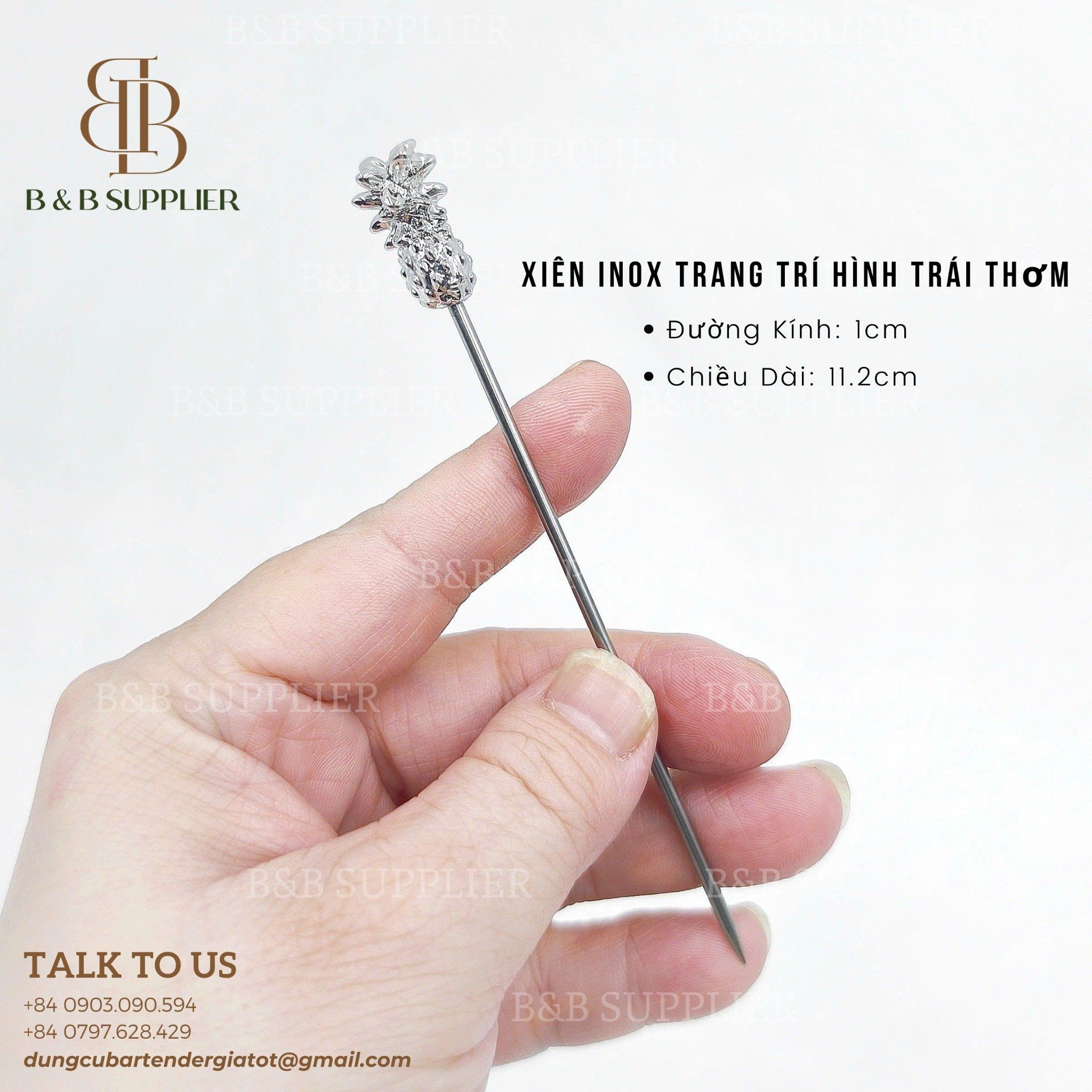  Xiên Inox Trang Trí Hình Trái Thơm 