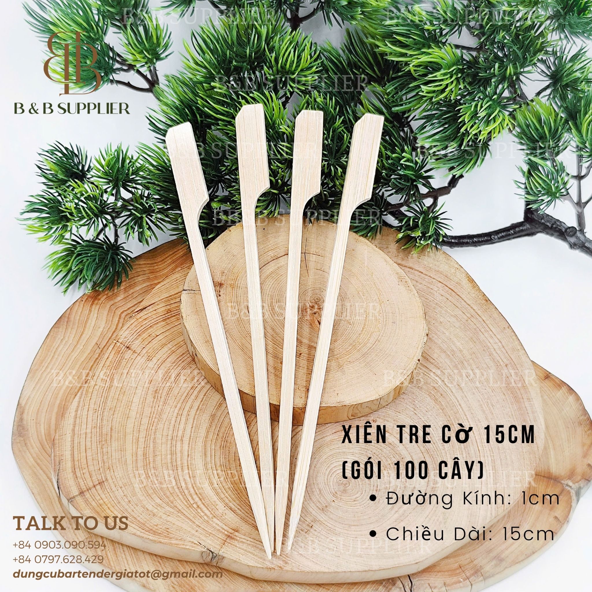  Xiên Tre Cờ 15cm (Gói 100 Cây) 