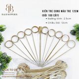 Xiên Tre Cong Màu Tre 12cm (Gói 100 Cây) 