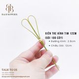  Xiên Tre Hình Tim 12cm (Gói 100 Cây) 