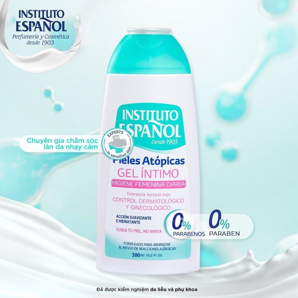  Instituto Español Dung dịch vệ sinh Pieles Atópicas Gel Íntimo 300ml Dành Cho Cả Nam Và Nữ 