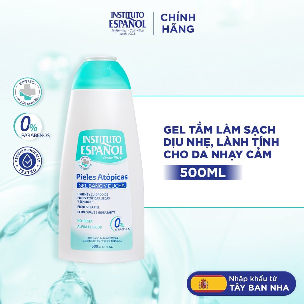  Instituto Español Gel tắm Pieles Atópicas Gel Baño Y Ducha Làm Sạch Sâu Dịu Nhẹ Cho Da Nhạy Cảm 