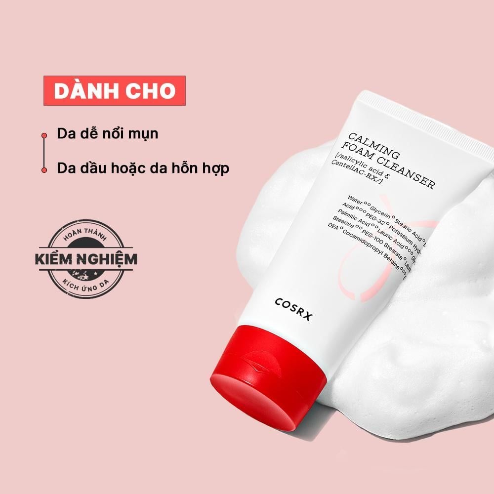  COSRX Sữa Rửa Mặt Chăm Sóc Da Mụn AC Collection Calming Foam Cleanser 2.0 150mL 