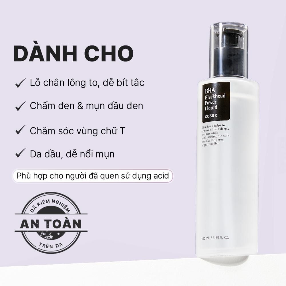  COSRX Tẩy Da Chết Hóa Học BHA Blackhead Power Liquid 50ml/100ml 