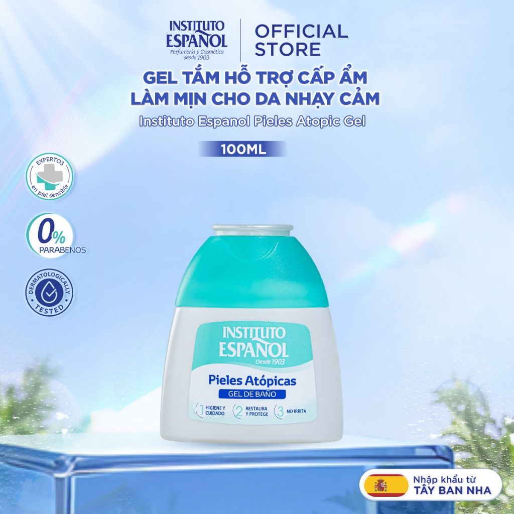  Instituto Español Gel tắm Pieles Atópicas Gel Baño Y Ducha Làm Sạch Sâu Dịu Nhẹ Cho Da Nhạy Cảm 