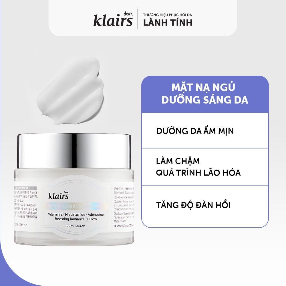  Dear, Klairs Mặt nạ ngủ Freshly Juiced Vitamin E Mask 90ml 