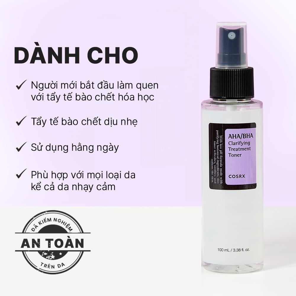  COSRX Nước hoa hồng AHA/BHA Clarifying Treatment Toner 100ml/150ml 