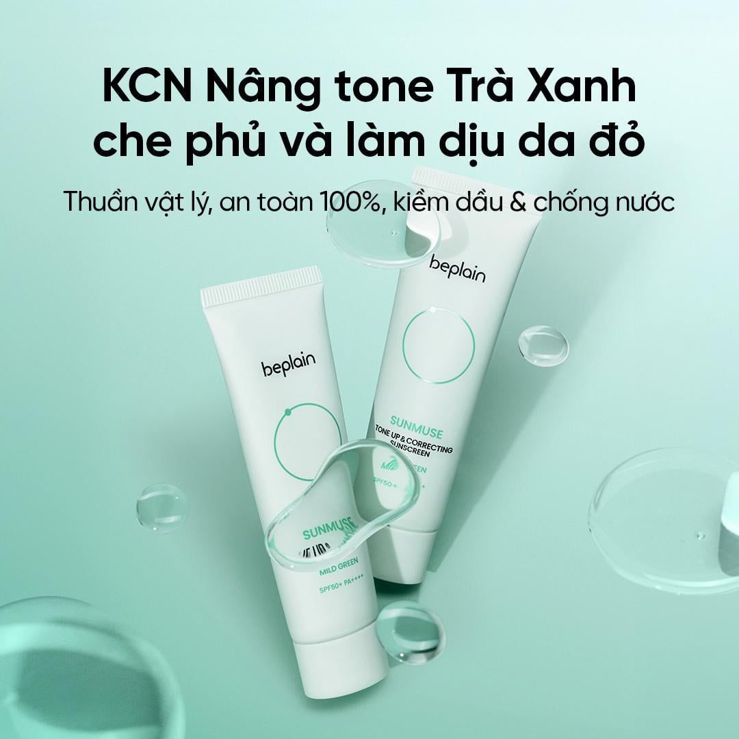  Kem chống nắng Beplain Sunmuse Tone Up & Correcting Sunscreen Mild Green SPF50+ PA++++ 50ml 