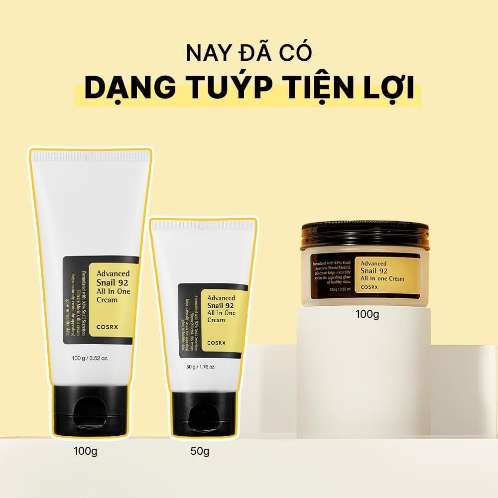  COSRX Kem dưỡng ẩm ốc sên tái tạo phục hồi da Advanced Snail 92 All in one Cream 