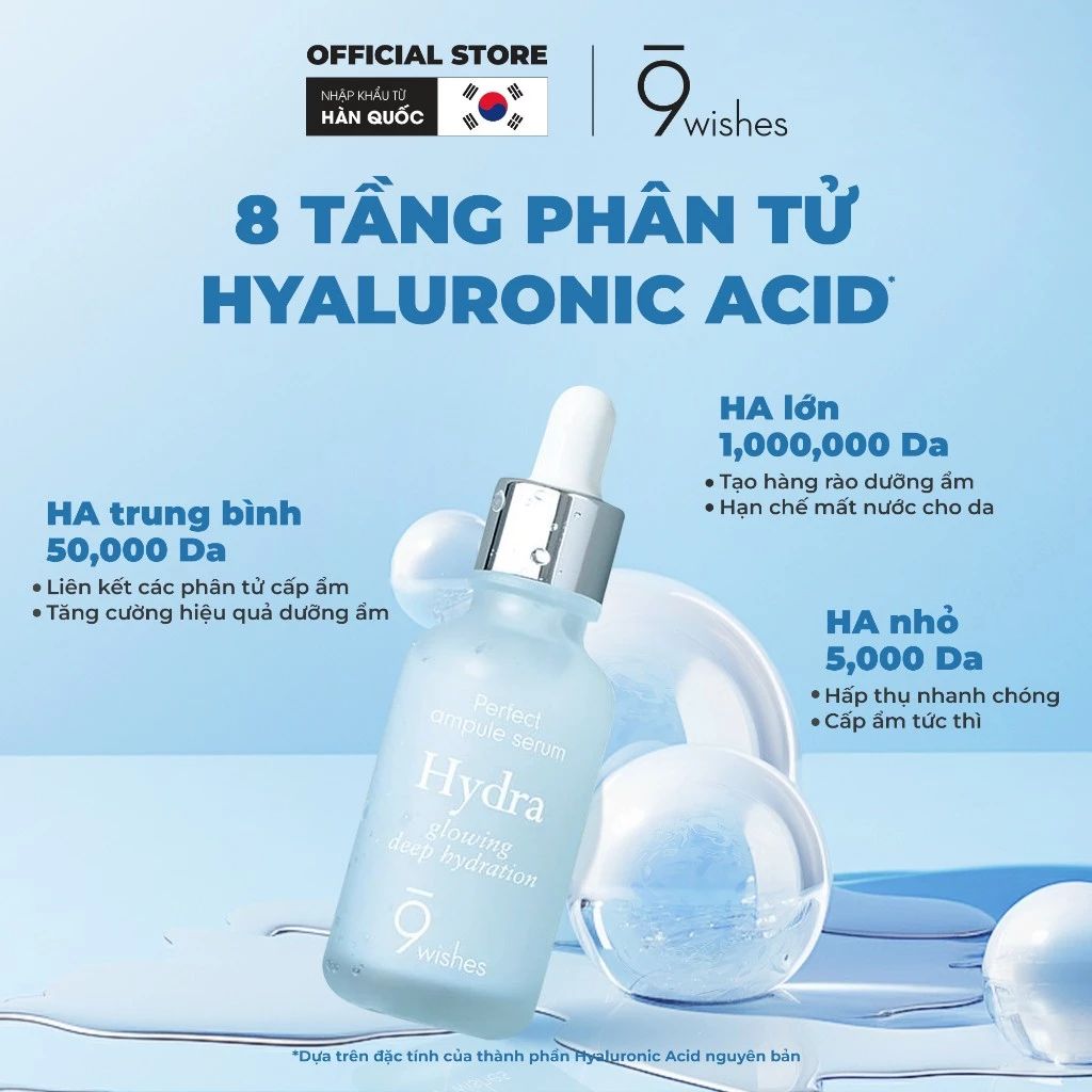  Tinh Chất Dưỡng Ẩm 9 Wishes Hydra Skin Ampule II 30ml 