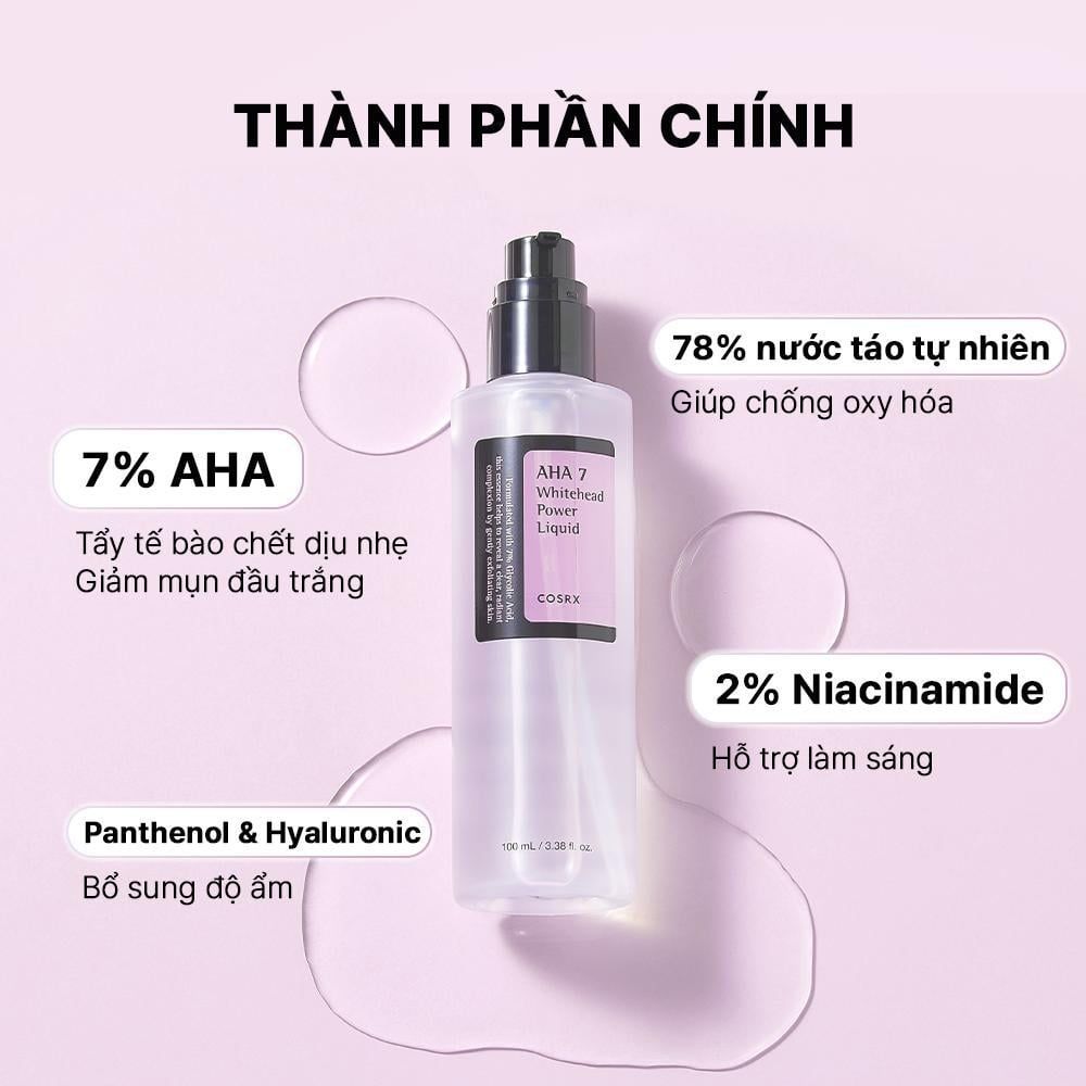  COSRX Tẩy Da Chết Hóa Học AHA 7 Whitehead Power Liquid 100ml 