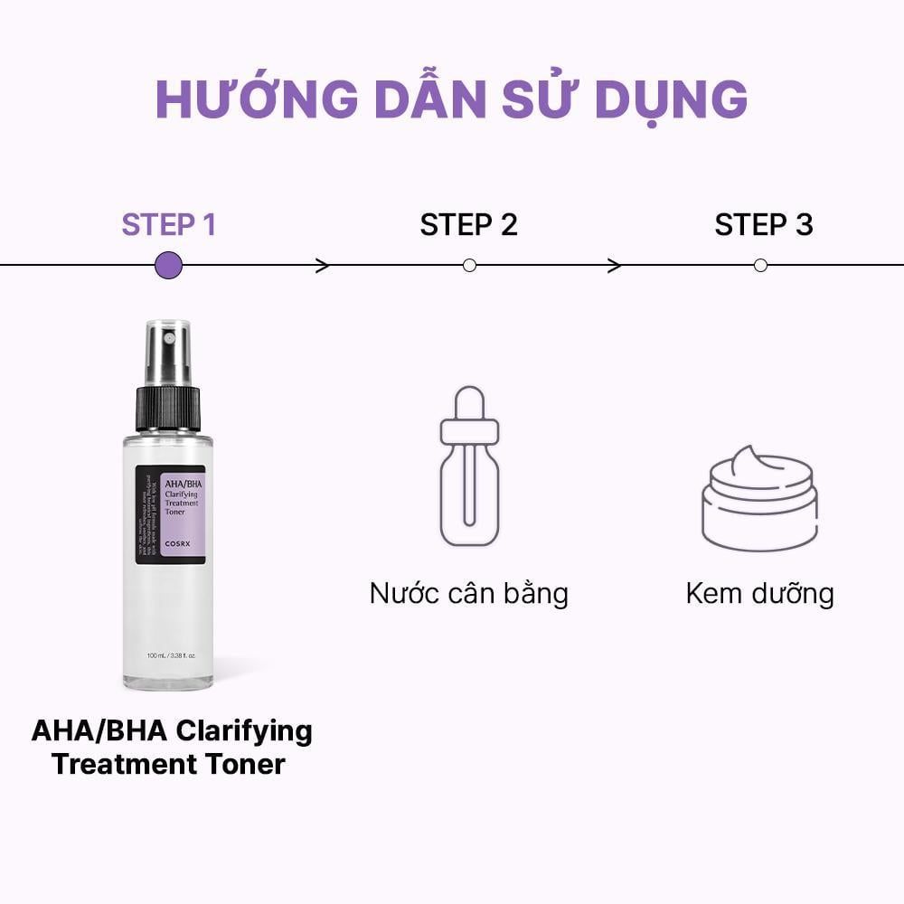  COSRX Nước hoa hồng AHA/BHA Clarifying Treatment Toner 100ml/150ml 