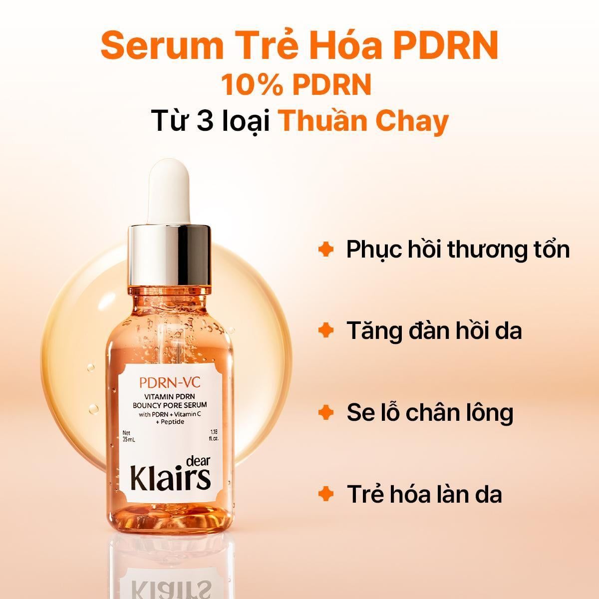  Dear, Klairs Tinh chất Vitamin PDRN Bouncy Pore Serum 35mL 
